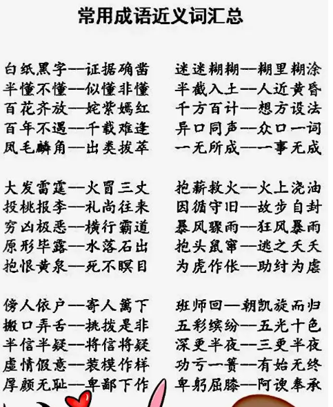 四字词语含有近义词,含近义词的四字词语成语解释图5