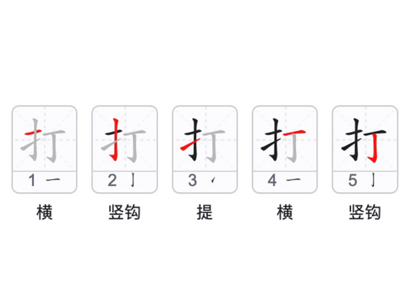 打的笔顺组词,打的笔画顺序怎么写图2