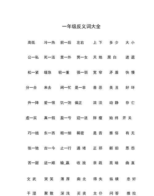 一三字是反义词的词语,一三字互为反义词的成语图3