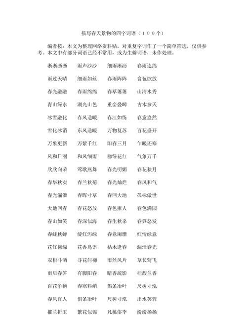 春天的四字成语00个,春天的四字词语大全000个图4