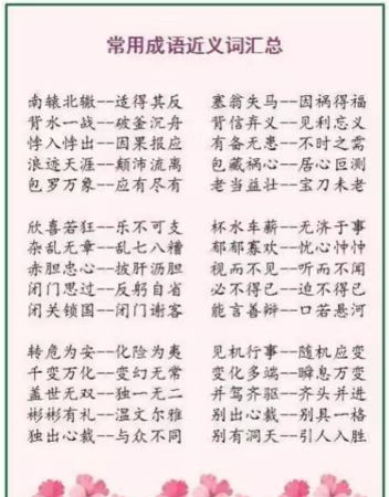 近反义词成语,近反义词成语大全图2