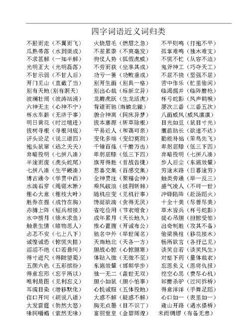 abcd的四字词语近义词,四字成语的格式有哪些图1