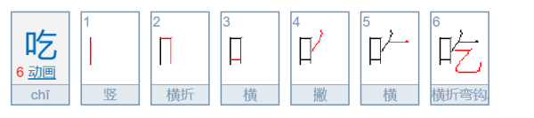 吃的笔顺正确写法,吃的笔顺笔画顺序表怎么写图3