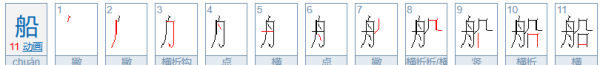 船的笔顺组词,船的笔顺图2