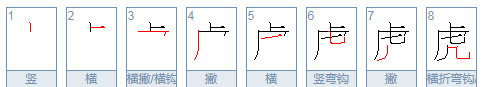 虎的笔顺和拼音,虎的笔顺怎么写图5