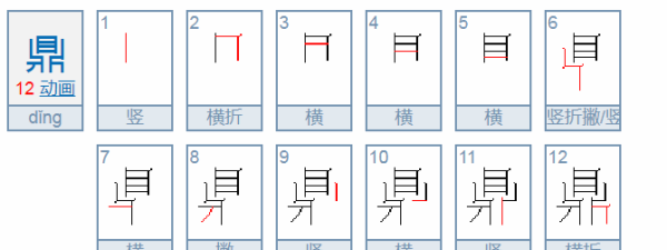 鼎的笔顺和部首和结构,鼎字的字理笔画笔顺怎么写图2