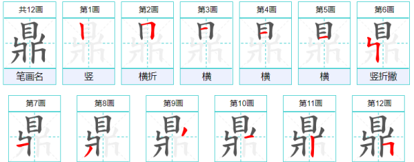 鼎的笔顺和部首和结构,鼎字的字理笔画笔顺怎么写图4