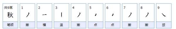 秋的笔顺,秋的笔顺图4