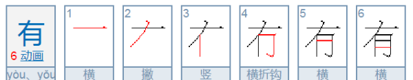 有的笔顺拼音,有的笔顺怎么写图2