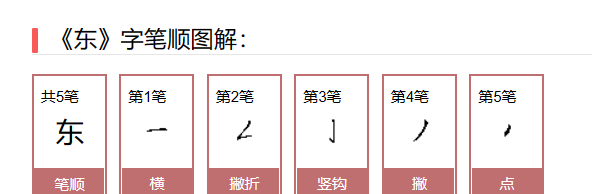 东的笔顺怎么写笔画,东字笔画顺序怎么写图5