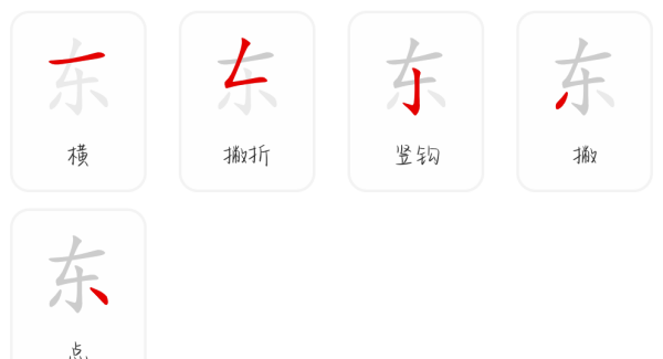 东的笔顺怎么写笔画,东字笔画顺序怎么写图7