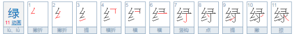 绿的笔顺,绿笔顺怎么写图3