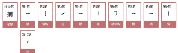 捕的笔顺,捕的笔顺笔画顺序怎么写图1