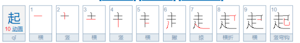 起的笔顺是结构,起的笔画图1