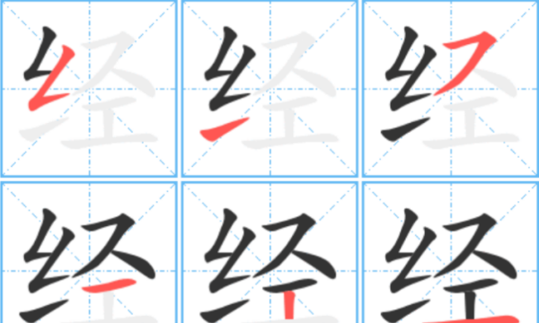 经的笔顺,经字笔顺图1