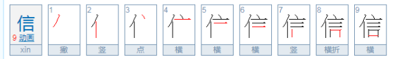 信的笔顺,写信的拼音图2