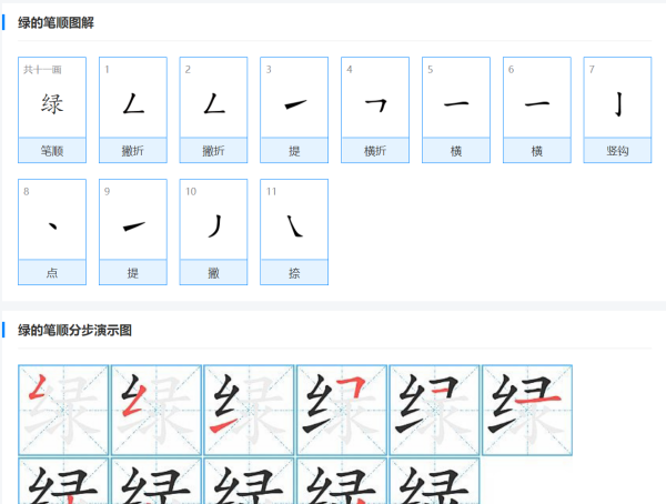 绿的笔顺,绿字的笔顺图5
