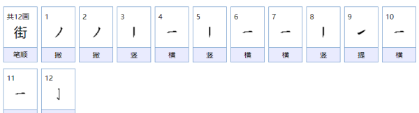 街的笔顺组词,街的笔顺图3