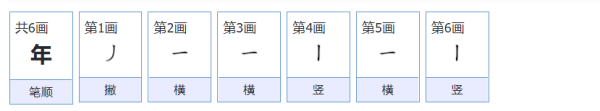 年    笔顺,年笔顺笔画图6