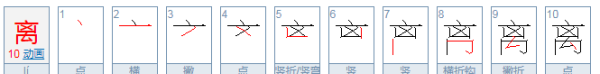 离的笔顺,离的笔顺是什么怎么写图7