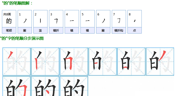 的笔顺怎么写,的笔顺怎么写笔画图2