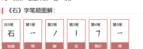 石的笔顺,石的笔顺正确的写法图5