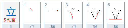 立的笔顺,立字笔顺图5