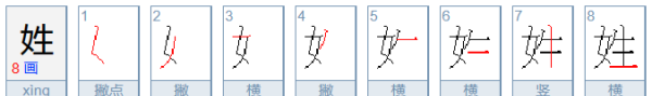 姓字笔顺规则是什么,姓的笔画笔顺图3