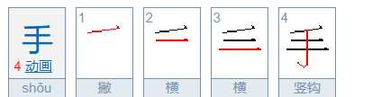 手笔顺,口目耳手的笔顺怎么读图2