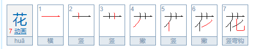 花的笔顺怎么写,花的笔画顺序正确写法图4