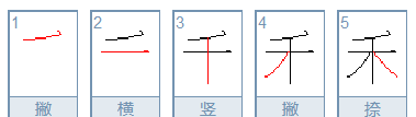 禾笔顺笔画顺序怎么写,禾的笔画顺序怎么写图1