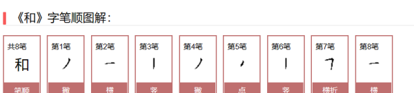 和的笔顺怎么写,和的笔顺正确写法图5