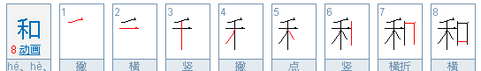 和字笔顺笔画顺序,和字笔画顺序怎么写的图2