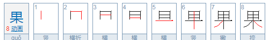 如果的果笔顺,果字组词有哪些图1