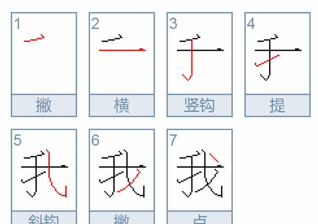 去笔顺笔画,去字的笔顺图5