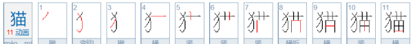 猫笔顺组词,猫的笔顺和组词图4