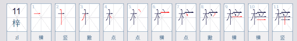 梓的笔顺,梓的笔顺怎么写图6