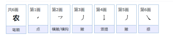 农笔顺部首,农的结构和笔顺是什么图5