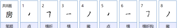房字笔顺,房的笔画顺序图3
