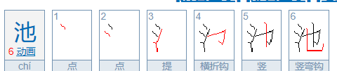 池笔顺拼音,一二三四五六七田字格笔画顺序图2