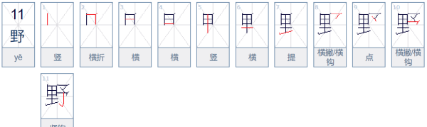 笔顺野的,野字的笔画顺序怎么写题图7