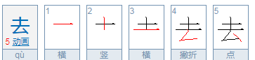 去字笔顺读法,去字的笔顺图1