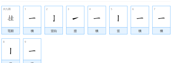 挂笔顺笔画,挂的笔顺怎么写图3