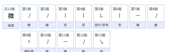微的笔顺,微笔画顺序图3