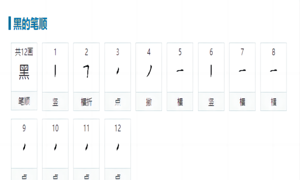 黑的笔顺,黑色的黑的笔顺图6