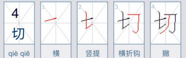 切笔顺笔画顺序表怎么写,切的笔顺是什么图6