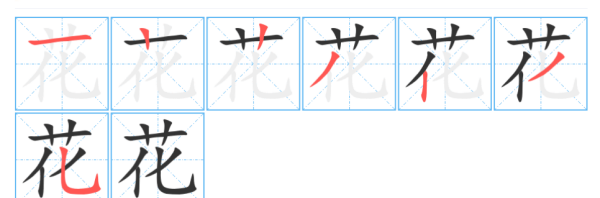 花字的笔顺,花的笔顺怎么写图6