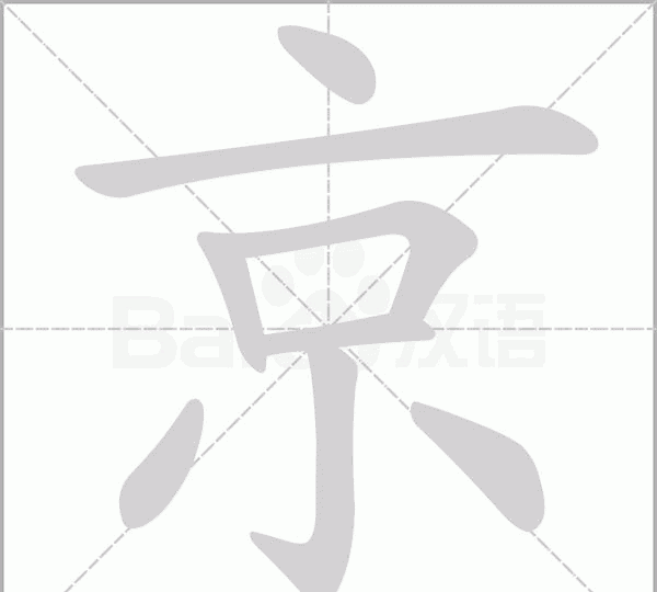 北京笔顺怎么写,京的笔画顺序图2