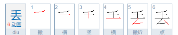 丢笔顺结构,丢字什么结构的字体图1