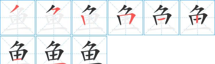 鱼字笔顺怎么写字的,鱼的笔顺怎么写图1